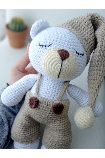 YUSUF TOKTAS TOYS CITY Toyscity Uykucu Ayıcık Amigurumi Örgü Oyuncak