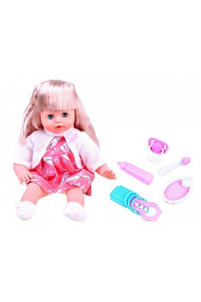 Jokomisiada Realistic Baby Doll, crying, laughing, 36 cm, with pacifier, bottle