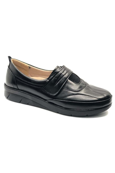 Kocamanlar Ayakkabı Berfilla Dr.Tavsiyeli 100% Leather Mother's Women's Ballerina Shoes BLACK