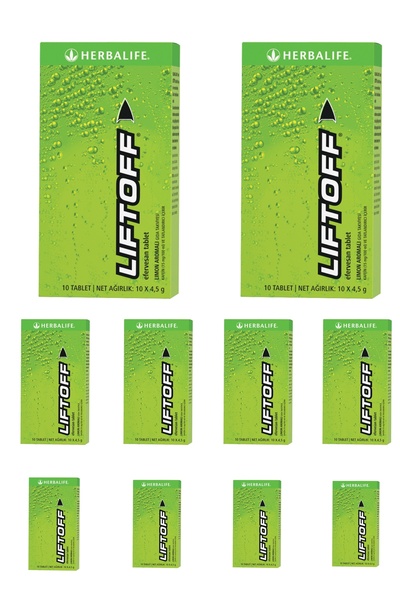 Herbalife 10 adet LiftOff® Efervesan İçecek Limon Aromalı