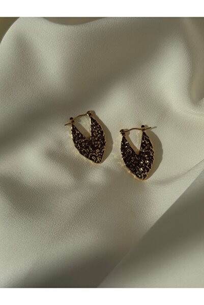 Home Heart Pattern Stainless Steel Gold Earrings