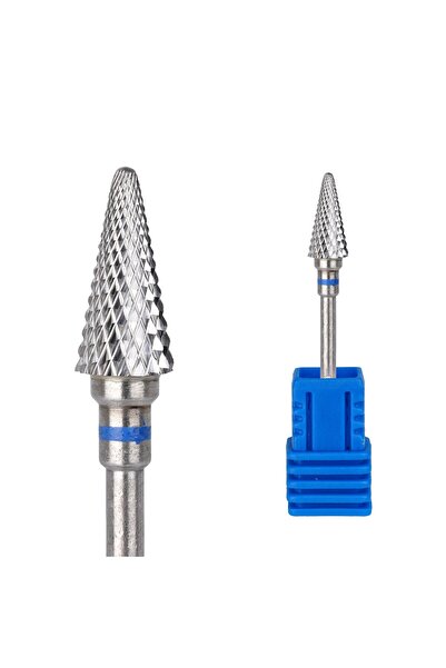 aba nails Manikür Çıkarma Çelik Törpü Ucu Mızrak Koni Mavi 002