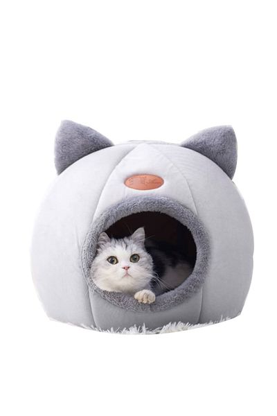 zola Dog and cat bed, soft and fluffy, waterproof pillow, ear pattern, 40x40 cm