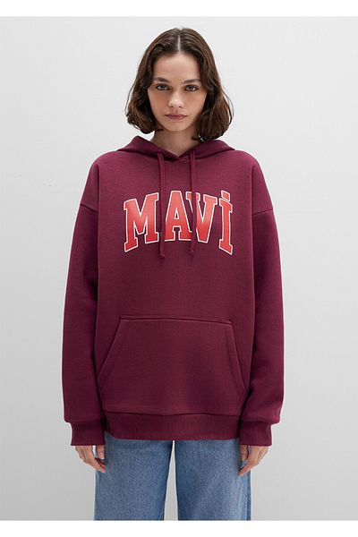 Mavi Oversized (Wide Cut) Sweatshirt with Logo Print