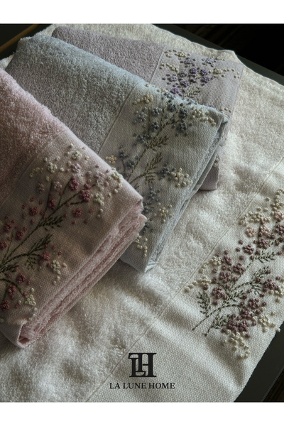la lune home Embroidered Delicate 50 X 90 4 Pieces