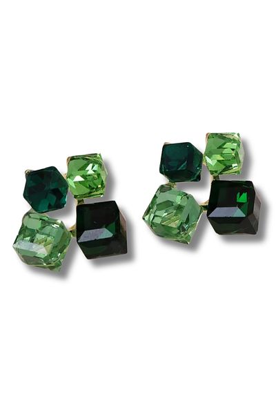 Omark Cotton Green Boxes Earrings