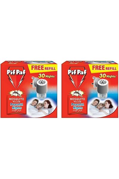 Pif Paf Mosquito Killer Liquid Electric Device Kit | 30 Nights Refill (Pack of 2)