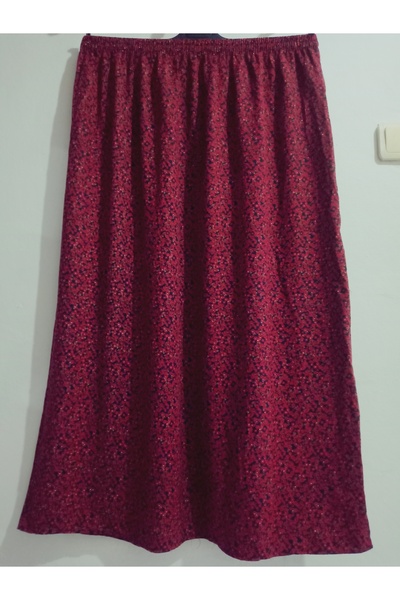 hoaryage Elastic Waist, Vivid Colorful Patterned Viscose Press Fabric Maxi Length Skirt, Prayer Skirt, Size 36-48