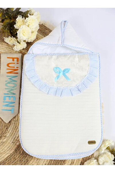 Fun Moment Newborn Baby Blanket with Side Zipper - Sky Blue