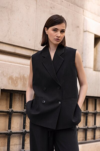 My Blog Black Black Button Suit - 9568