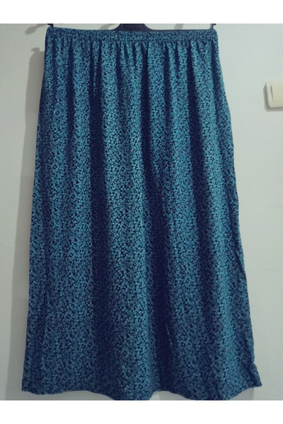 hoaryage Elastic Waist, Vivid Colorful Patterned Viscose Press Fabric Maxi Length Skirt, Prayer Skirt, Size 36-48