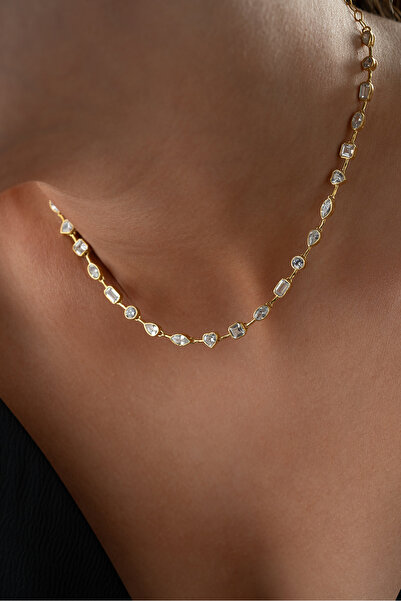 Silvano Jewelry 925 Ayar Gümüş Taşlı Trend Model Kolye