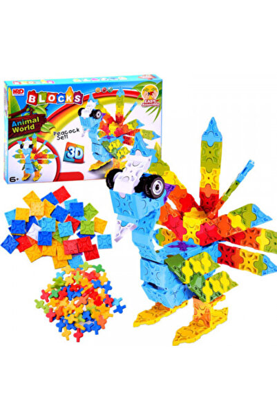 Jokomisiada Set creativ de constructie, Lumea Animalelor, 3 D, 227 de piese