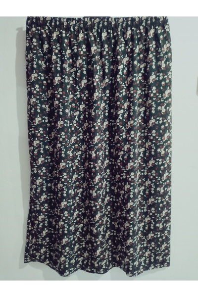 hoaryage Elastic Waist, Vivid Colorful Patterned Viscose Press Fabric Maxi Length Skirt, Prayer Skirt, Size 36-48