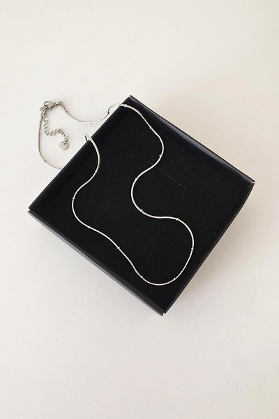 By Zeyna Aksesuar 316 L Steel Antiallergenic Tarnish-Free Snake Necklace 45+7 cm