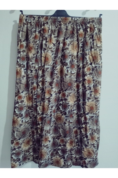 hoaryage Elastic Waist, Vivid Colorful Patterned Viscose Press Fabric Maxi Length Skirt, Prayer Skirt, Size 36-48