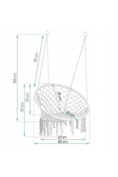SOFOTEL Suspended Rocking Chair, Sofotel, Boho, 150 kg, metal circular frame, Beige