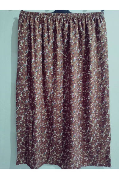 hoaryage Elastic Waist, Vivid Colorful Patterned Viscose Press Fabric Maxi Length Skirt, Prayer Skirt, Size 36-48