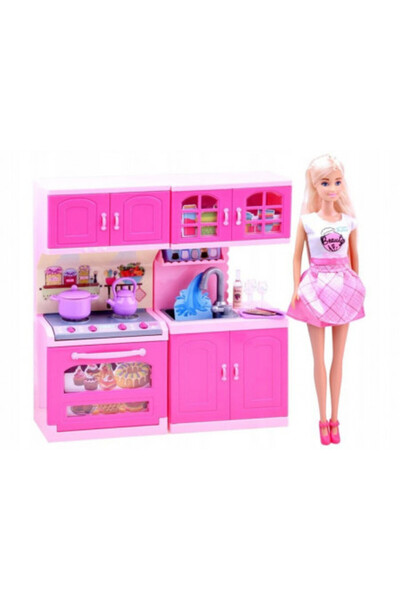 Jokomisiada Anlily Doll in Kitchen Set with Lights and Sounds, Cooking Accessories