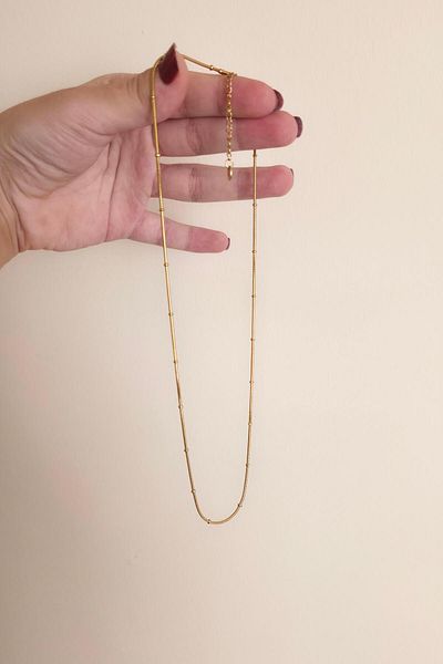 By Zeyna Aksesuar 316 L Steel Antiallergenic Tarnish-Free Snake Necklace 45+7 cm