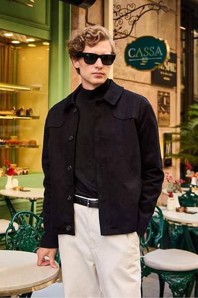 Danger Men's Technical Fabric Coat Jacket Black