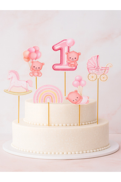 party mix Διακοσμητικό τούρτας για κοριτσάκι 1 έτους – Διακοσμητικό τούρτας μ...
