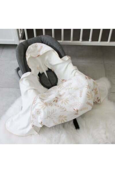 NO BRAND Paturica pentru Infasat Bebe in Scaun Auto, Tiny Star, Grain