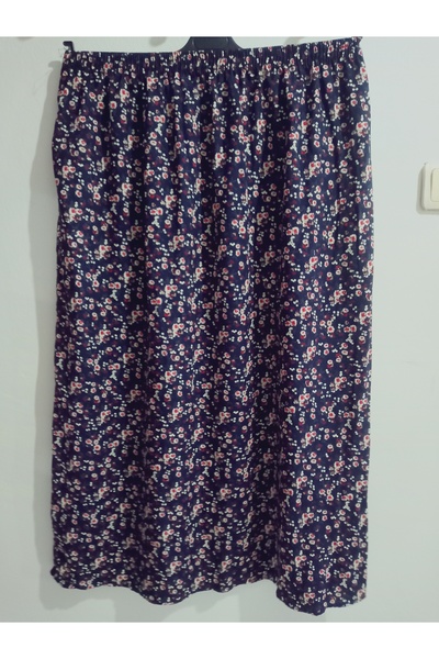 hoaryage Elastic Waist, Vivid Colorful Patterned Viscose Press Fabric Maxi Length Skirt, Prayer Skirt, Size 36-48