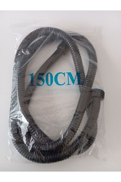 sepetra Siyah Duş Spirali Duş Hortumu Siyah Krom Uzun