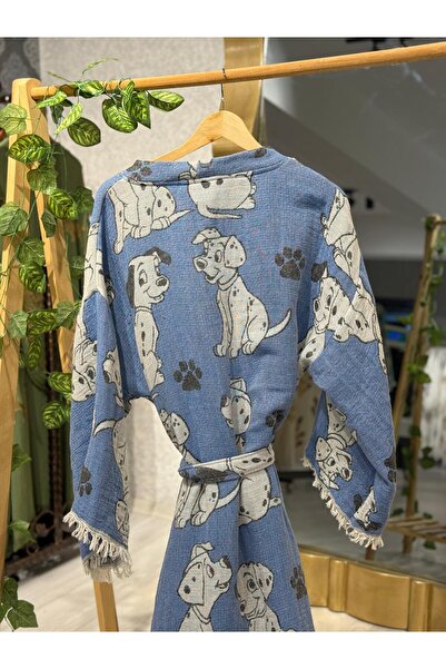 Befera Design Kimono de muselină 100% bumbac dalmatian cu model jacquard halat de baie caftan