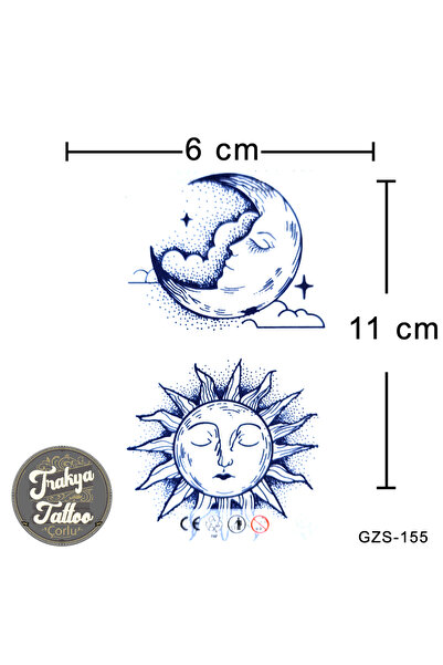 Trakya Tattoo 1 Ay Kalıcı Dövme Ay ve Güneş Geçici Dövme GZS-155