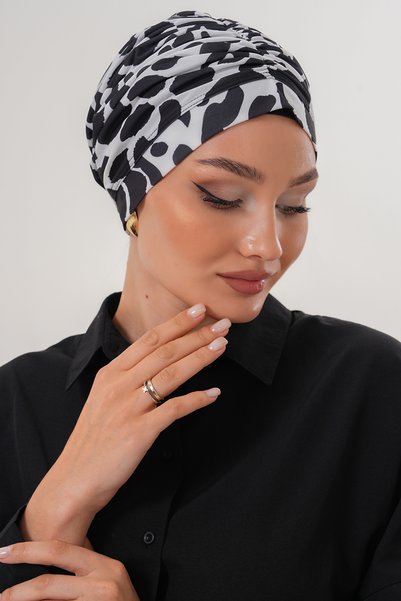 MAG FASHİON Patterned Buckle Bonnet Hijab Bonnet Daily Use Bonnet Shawl Scarf