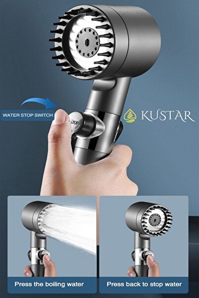 Ufak Tefek Şeyler Sabit Yüksek Basınçlı Masaj Taraklı 3 Kademeli Aç Kapa Su T...