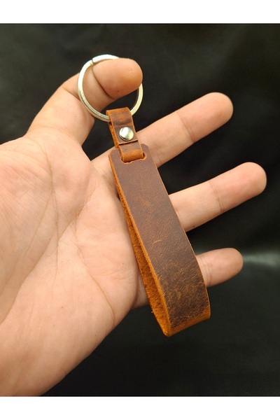 Han Ticarethane Genuine Calfskin Tan Color Keychain
