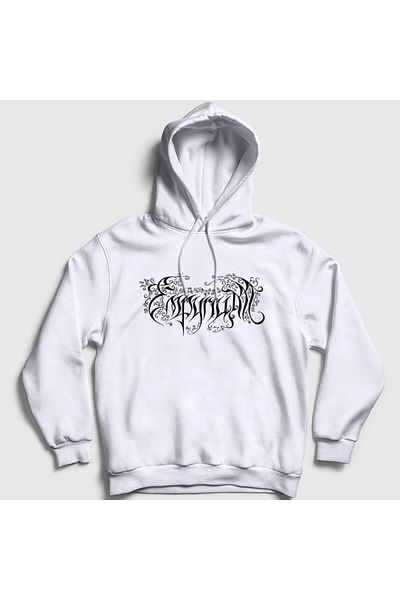 Presmono Unisex White Logo Metal Empyrium Hooded Sweatshirt 572660Tt