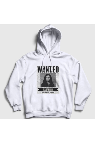 Presmono Unisex White Wanted Jessie Murph Hooded Sweatshirt 575463Tt