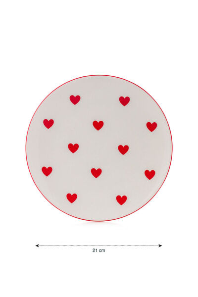 LC Waikiki Create Your Style from Uzg Store |   Heart Printed Porcelain Plate 21 cm
