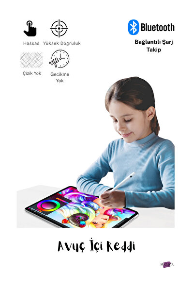 Fuchsia Ipad 2. Nesil Özellikli Bluetooth Şarj Göstergeli Avuçiçi ve Eğim Özellikli Tablet Kalemi