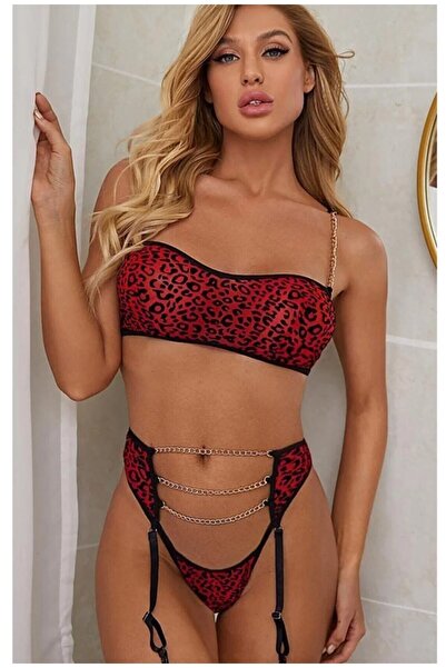 SiaLess Lingerie Fancy Garter Set Sexy Garter with Chain Stockings