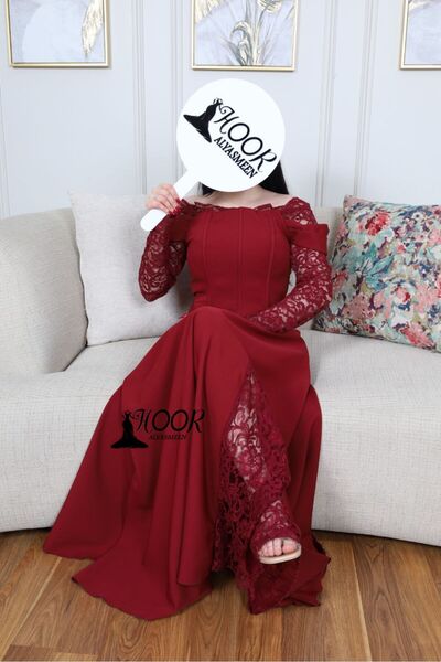 HOOR AL-YASMEEN Red Gravity Dress