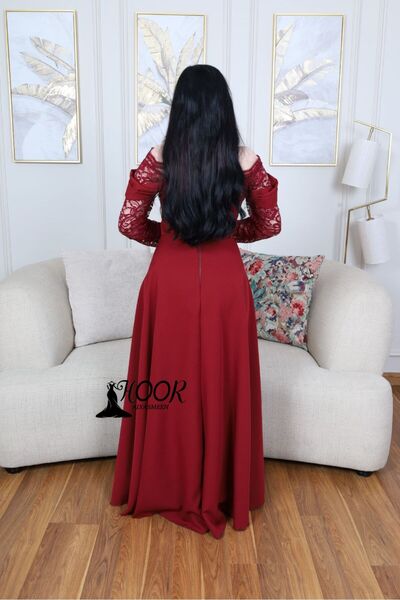 HOOR AL-YASMEEN Red Gravity Dress