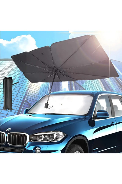 euroist Katlanabilir Araba Ön Cam Güneşlik Şemsiye, Oto Güneşlik, 140x79 cm U...