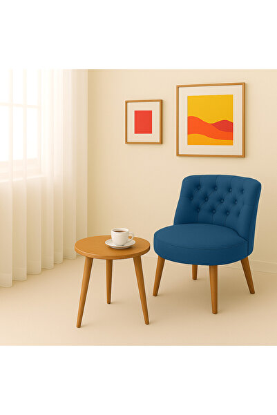 Kahraman Mobilya Aksesuarları Tekli Berjer Koltuk Mavi - Çay Seti Koltuk Takımı