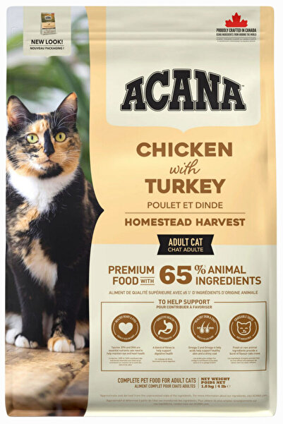 Acana Homestead Harvest Tavuk ve Hindi Etli Yetişkin Kedi Maması 1,8kg