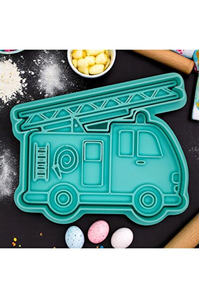 Mizaku قالب وقطاعة للكوكيز على شكل سيارة إطفاء