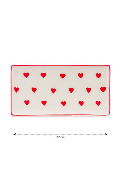 LC Waikiki Create Your Style from Uzg Store |   Heart Printed Ceramic Presentation Plate 27 cm