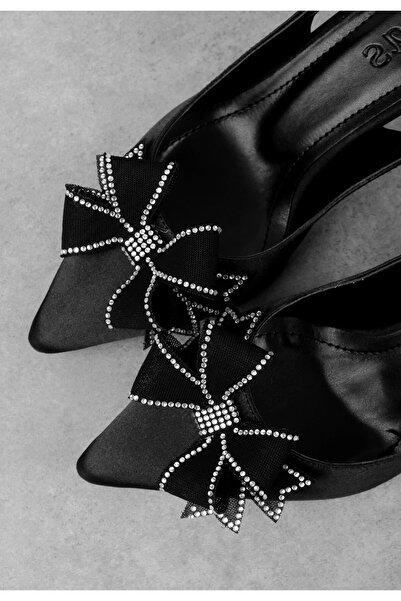 FTT SHOPPING MARKET Mewi black satin high heeled shoes