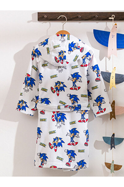 LC Waikiki White Printed Girls' Bathrobe