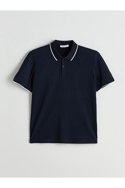 LC Waikiki Quality Parts from Celebi Store |   Polo Neck Striped Men's Textured T-Shirt