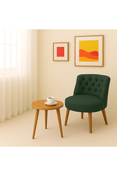Kahraman Mobilya Aksesuarları Tekli Berjer Koltuk Yeşil - Çay Seti Koltuk Takımı